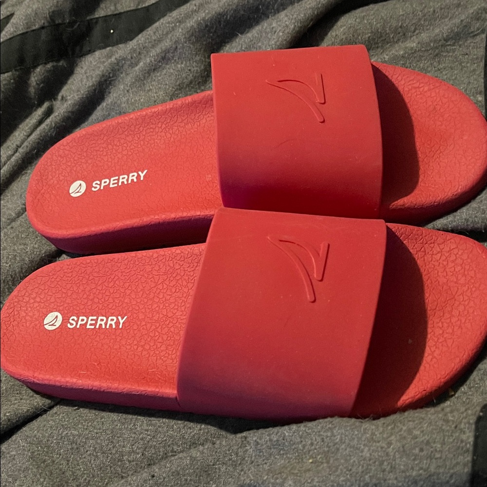 Sperry Bold Red Slide Sandals
